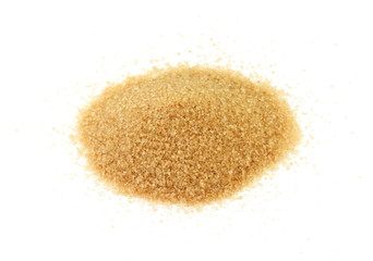 Fototapeta na wymiar Closeup pile brown sugar isolated on white background. 