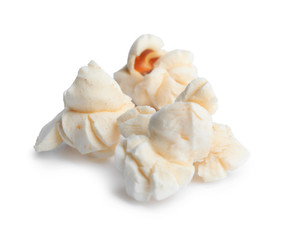 Tasty fresh pop corn isolated on white