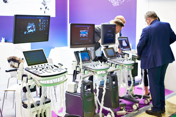 Visitors at medical exhibition