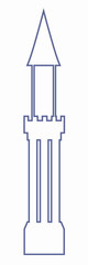 Castle tower line vector illustration