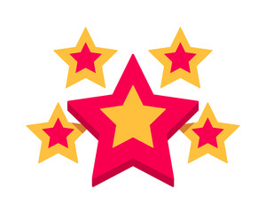 Set of trendy retro star shapes. Best-selling sticker, price tag, quality label.