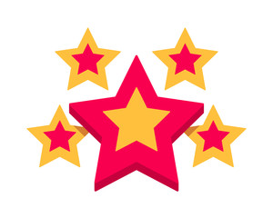Set of trendy retro star shapes. Best-selling sticker, price tag, quality label.