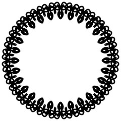 Obraz premium Rounded frame simple black white stamp put text decor vintage theme simple single. Part Art web sign lace icon style copy space blank empty card label badge Kite rays oval wave curl shape swirl lines