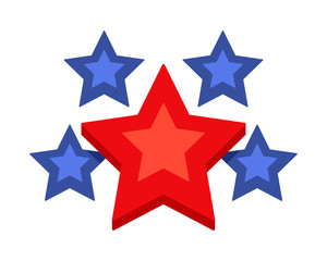 Set of trendy retro star shapes. Best-selling sticker, price tag, quality label.