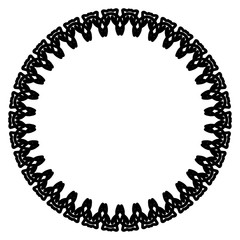 Obraz premium Rounded frame simple black white stamp put text decor vintage theme simple single. Part Art web sign lace icon style copy space blank empty card label badge Kite rays oval wave curl shape swirl lines