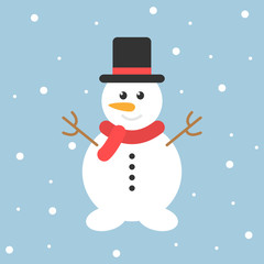 Christmas snowman icon vector illustration isolated on the white background