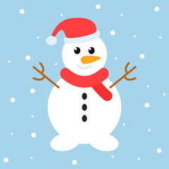 Christmas snowman icon vector illustration isolated on the white background