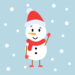 Christmas snowman icon vector illustration isolated on the white background