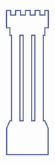 Castle tower line vector illustration