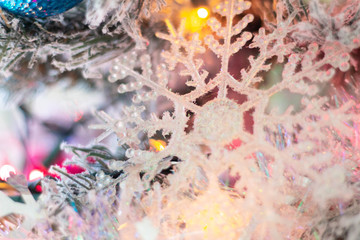 Glitter Snowflake on Christmas Tree