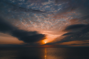 Golden sunset over the sea