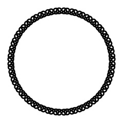 Fototapeta premium Rounded frame simple black white stamp put text decor vintage theme simple single. Part Art web sign lace icon style copy space blank empty card label badge Kite rays oval wave curl shape swirl lines
