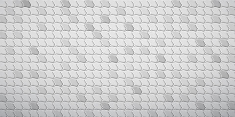 Abstract tiled background of polygons fitted to each other, in white and gray colors