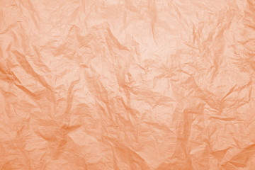 Texture of old rumpled weathered dirty plastic orange color