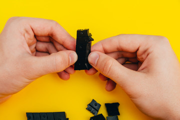Fototapeta premium assemble handgun from the parts