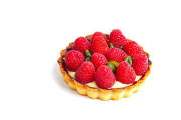 a very tasty cake with raspberry