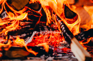 fire flame in furnace