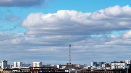 Fototapeta na wymiar Moscow cityscape with Ostankino television tower