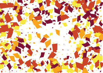 Festive color rectangle confetti background. Abstract frame confetti texture for holiday, postcard, poster, website, carnivals, birthday and children's parties. Cover confetti mock-up. Wedding card