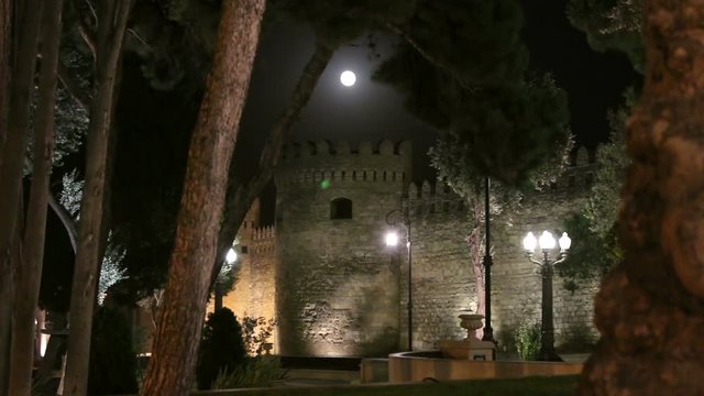 Old City of Baku at night