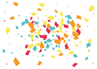 Festive color rectangle confetti background. Abstract frame confetti texture for holiday, postcard, poster, website, carnivals, birthday and children's parties. Cover confetti mock-up. Wedding card