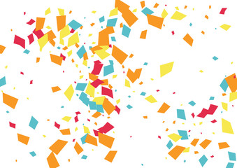 Festive color rectangle confetti background. Abstract frame confetti texture for holiday, postcard, poster, website, carnivals, birthday and children's parties. Cover confetti mock-up. Wedding card