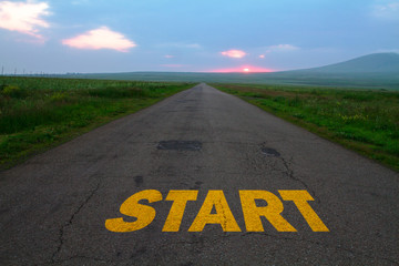start text on road