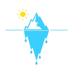 Glacier melting vector icon on white background