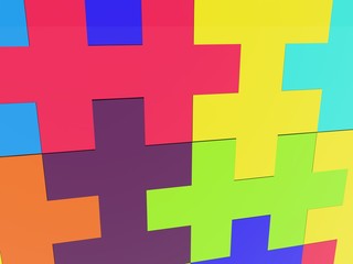 Puzzles wall close up