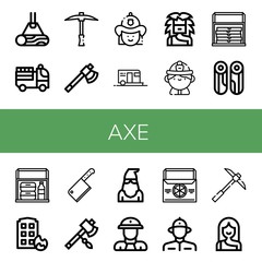 Fototapeta premium Set of axe icons