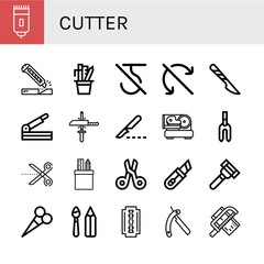 cutter icon set
