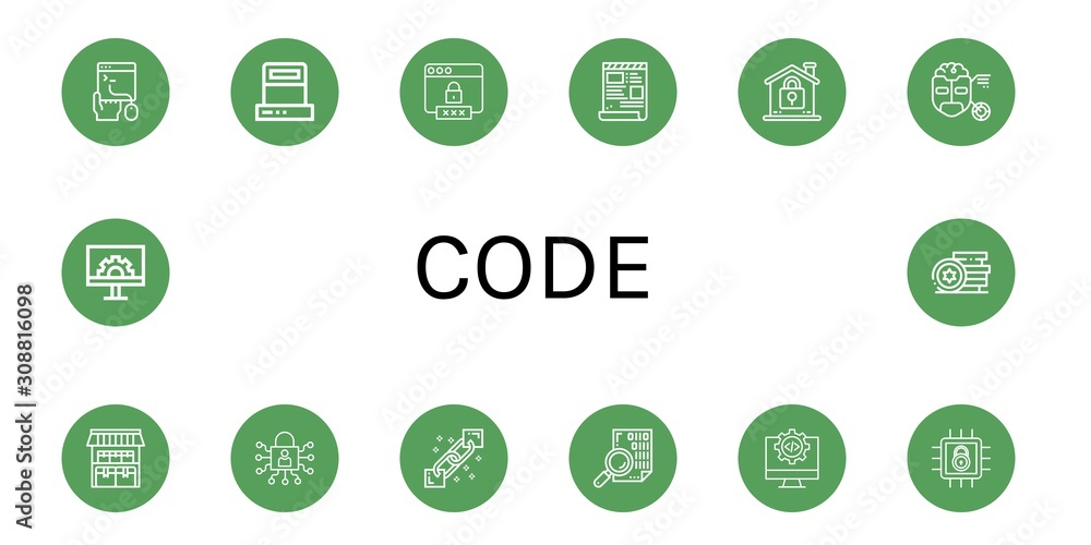 Poster code icon set
