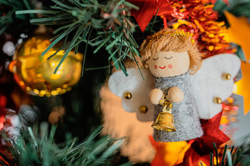 christmas angel decoration on tree