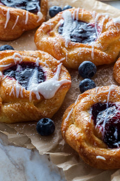 Blueberry Danish Snail Pastries