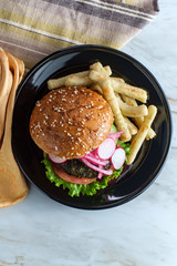 Vegetarian Veggie Hamburger Fries