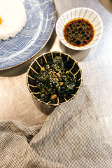 Plating ahi tuna and carrot dish