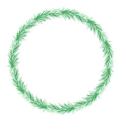 Christmas wreath vector illustration. New Year ornament.