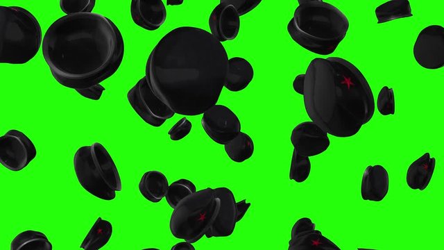Green screen che guevara hat icon revolution falling animation 3d