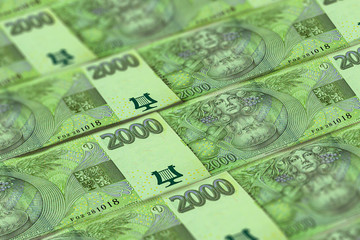 Fototapeta na wymiar CZK. Money of Czesh Republic, financial background. Macro shot