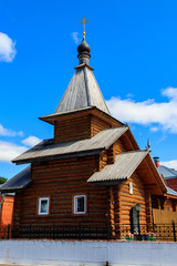 Fototapeta na wymiar Wooden church in Holy Trinity convent in Murom, Russia