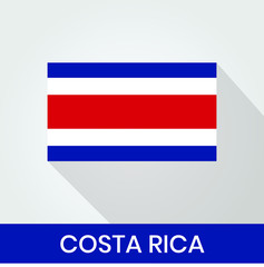 Flag of The Costa Rica With Shadow