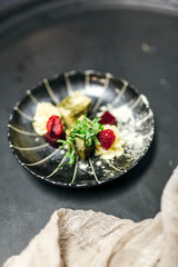 Matcha Pound Cake with Raspberries and Cream