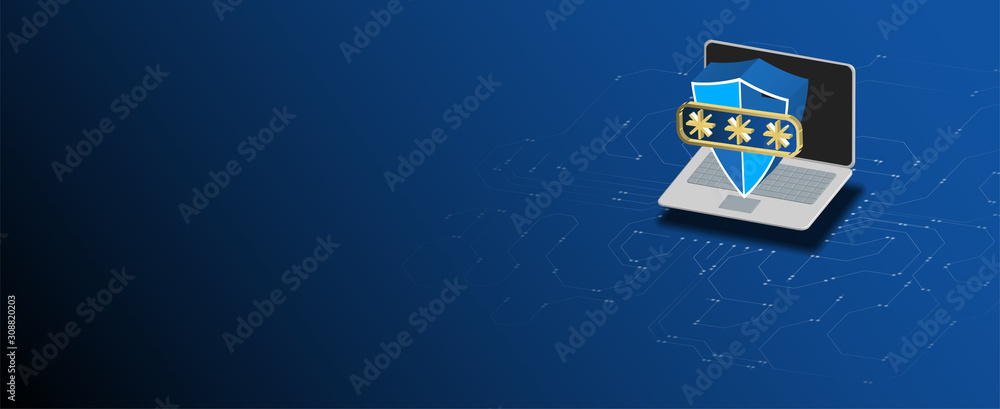 Poster 3d isometric flat design. vector illustration. computer web data center server isometric landing vec
