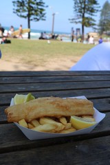 Fish and Chips at the beach in Australia
