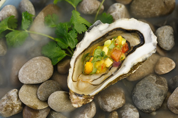 Oyster with ceviche.