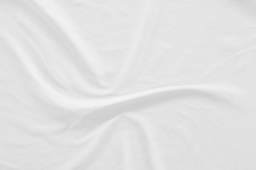 Fototapeta na wymiar Top view Abstract White cloth background with soft waves.Wave and curve overlapping with different shadow of color,white fabric, crumpled fabric.