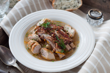 Cozy Winter Sauerkraut Soup with Smoked Pork Ribs and Sausage