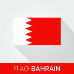 Flag of The Bahrain With Shadow