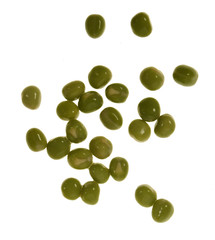 green peas isolated on white background