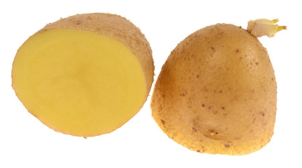 fresh potatoes isolated on white background